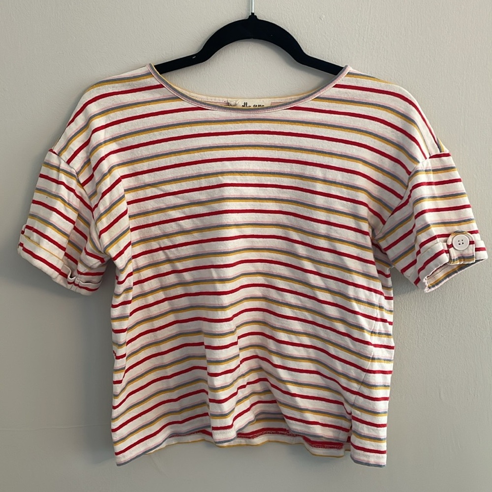 *3 for $15* Molly Green Striped Boxy Tee